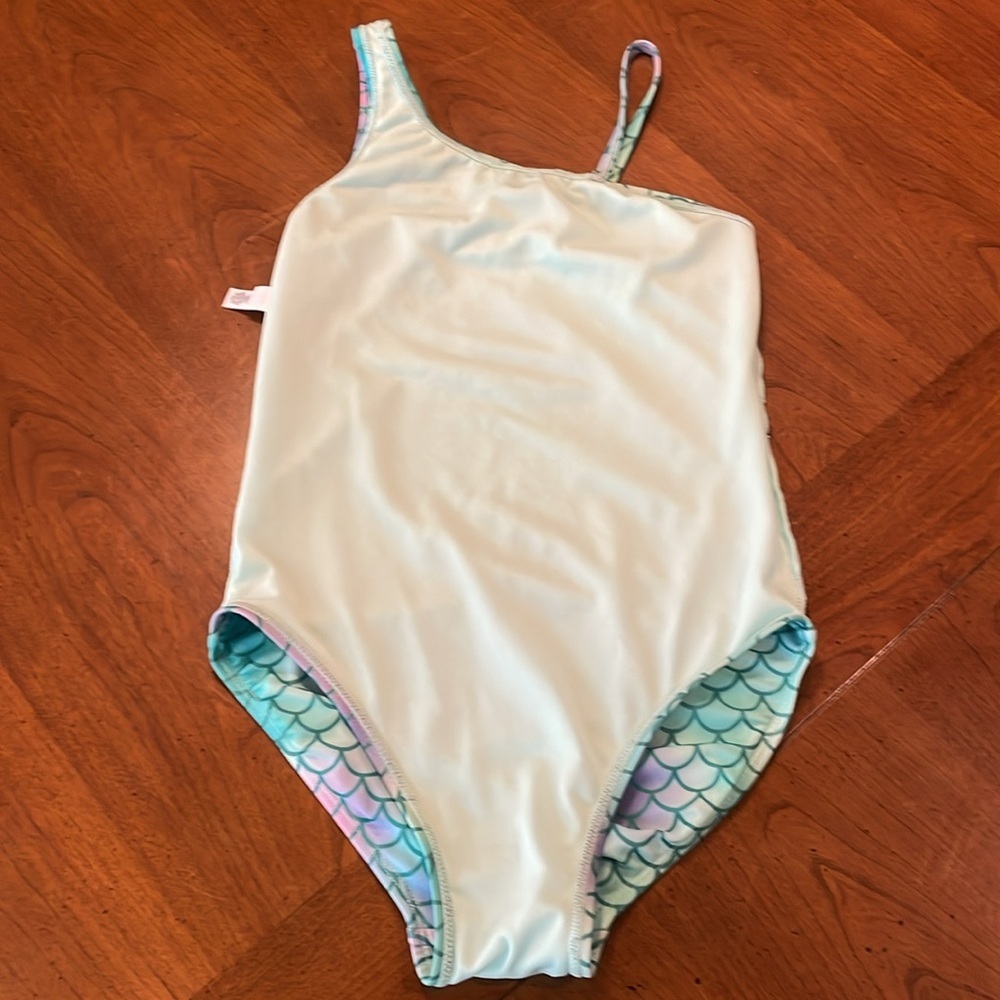 SO Little Mermaid One Piece Swimsuit - girls size 10 including free Mermaid Tail - Picture 7 of 16